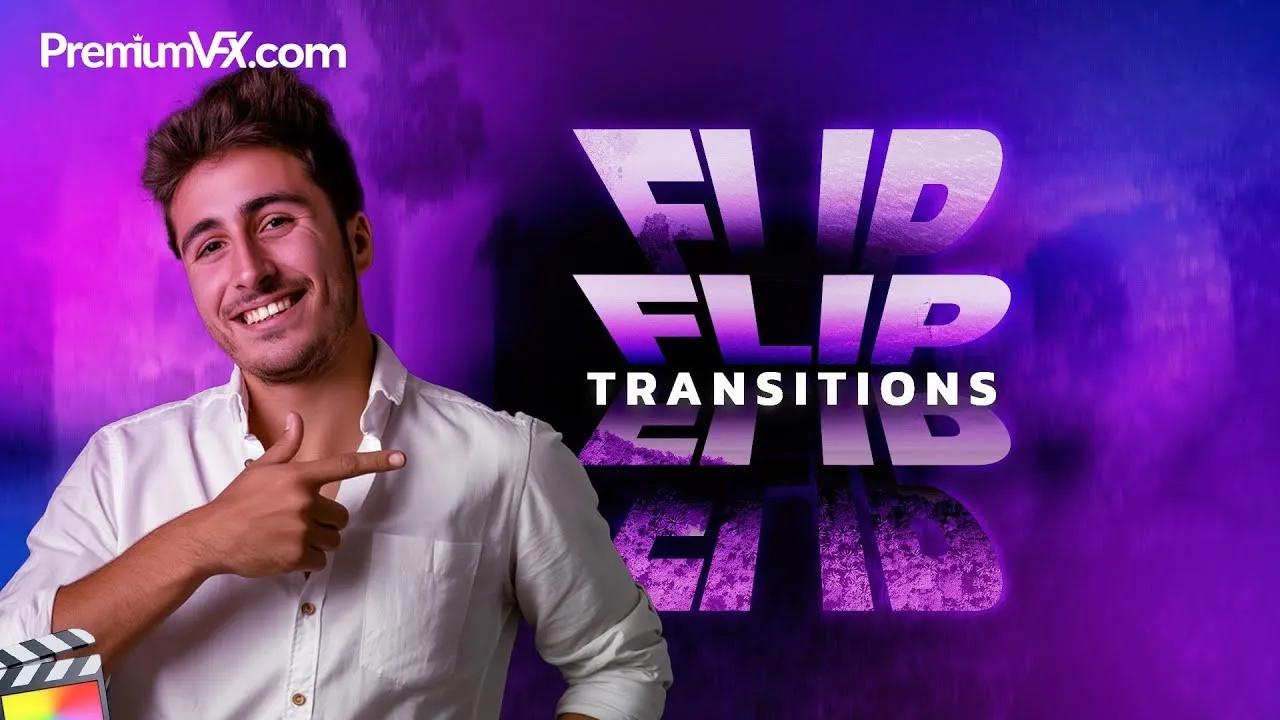 50种折迭旋转动态堆栈翻转效果视频转场动画预设FCPX插件 PremiumVFX – Flip Transitions 汉化版