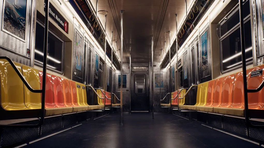 Unreal Engine 5地铁列车内部游戏环境完整制作流程教程 Creating a metro train interior in Unreal Engine 5