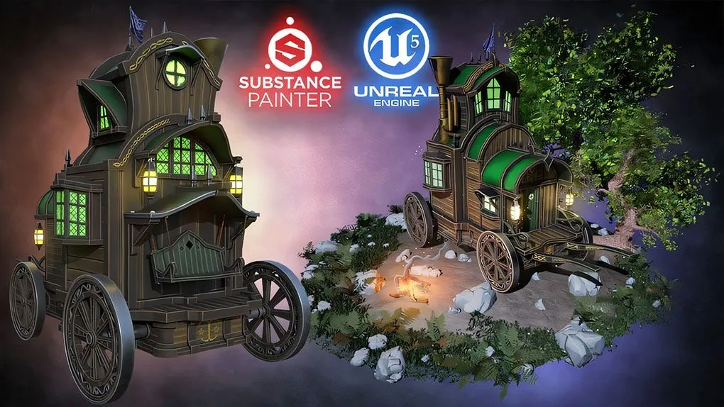 UE5与Substance Painter游戏场景制作大师级教程 中文字幕 Substance Painter to Unreal Engine 5 Masterclass