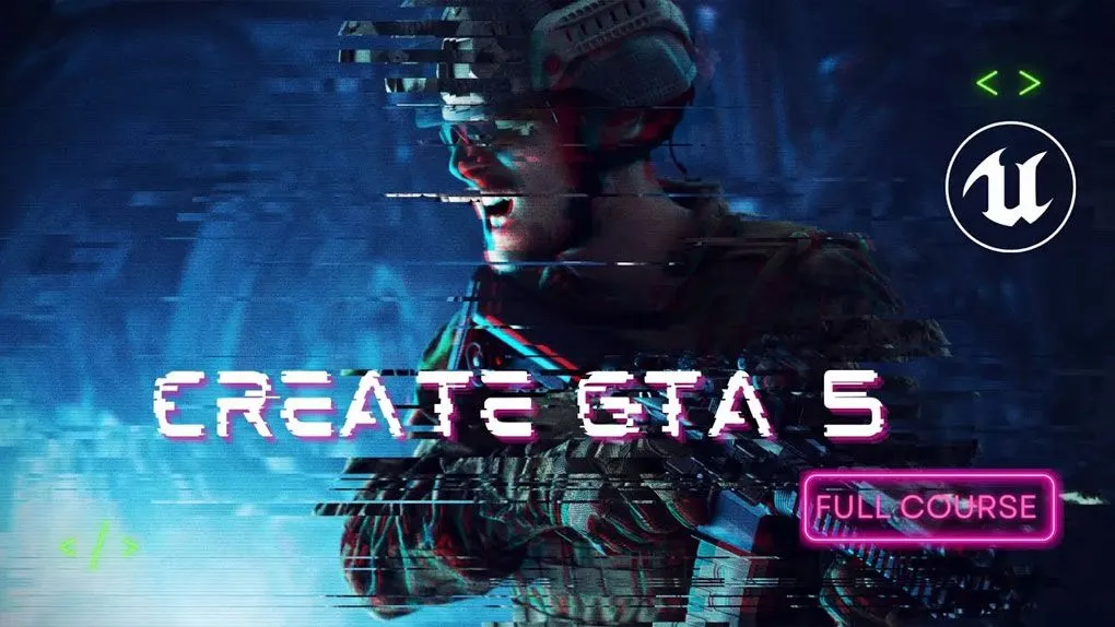 UE5蓝图脚本大师班之GTA5风格游戏制作教程 UE5 Blueprint Scripting Masterclass, Create GTA5 style game