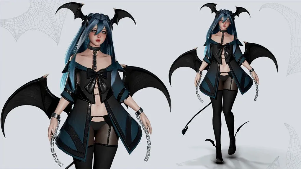 可爱魅魔露西亚角色Unreal Engine游戏素材 Succubus Lucia