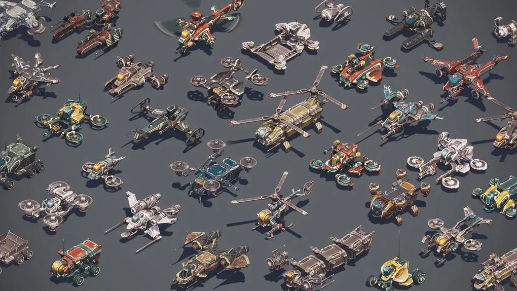 300组科幻飞行器车辆飞船Unreal Engine游戏素材资源 Sci-Fi Vehicle Constructor