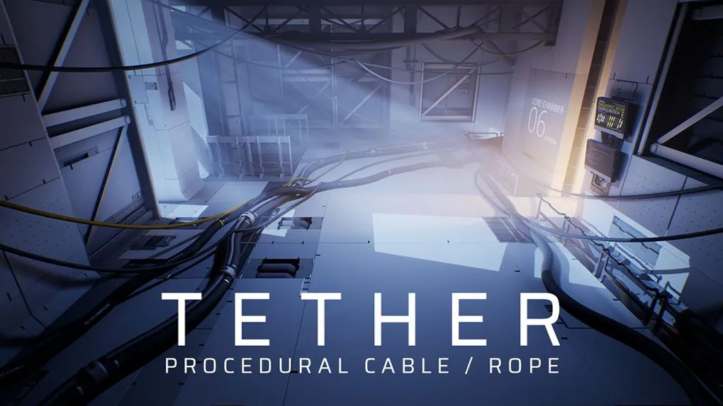 Tether程序性电缆绳索Unreal Engine游戏素材资源 Tether - Procedural Cable / Rope