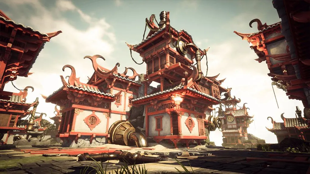 蒸汽朋克中国风建筑场景Unreal Engine游戏素材资源 Steampunk Town