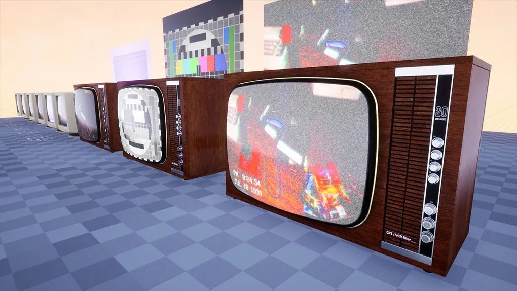 CRT电视和VCR后期处理效果Unreal Engine游戏素材资源 Advanced CRT TV - VCR - VHS Effects