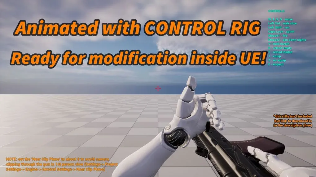 可定制第一人称射击武器动画UE游戏素材 Customizable Shooter Arms Animations