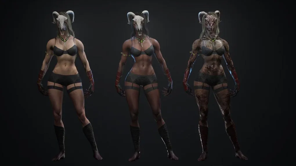 邪恶女恶魔人物角色模型UE游戏素材 Monster_wendigo