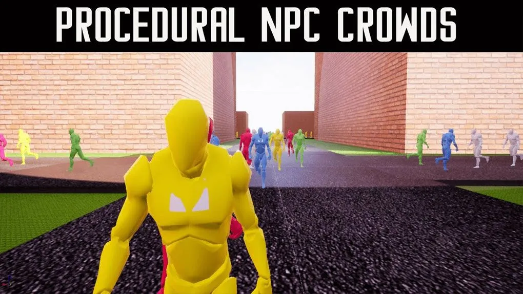 程序化NPC人群系统框架插件UE游戏素材 Procedural NPC Crowds V2