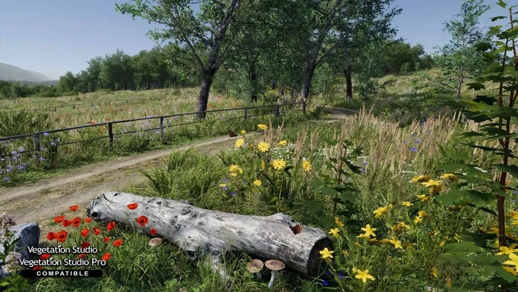 花草树木岩石悬崖道路自然环境场景Unity游戏素材