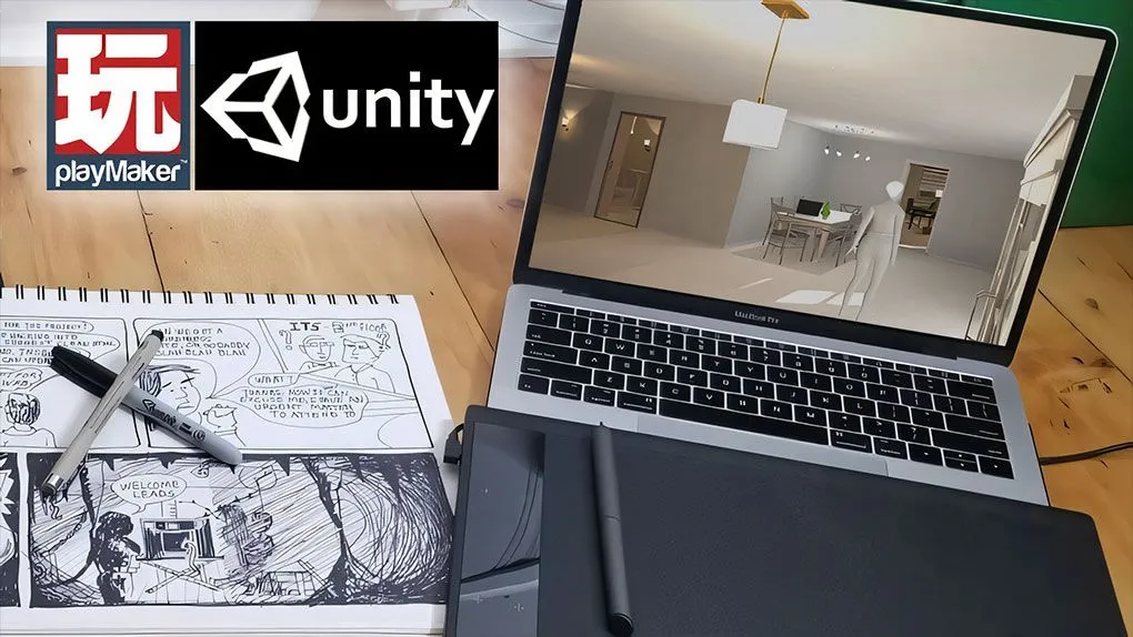 Unity和Playmaker无编程冒险益智游戏制作视频教程 中文字幕 Playmaker game development starting from Square One