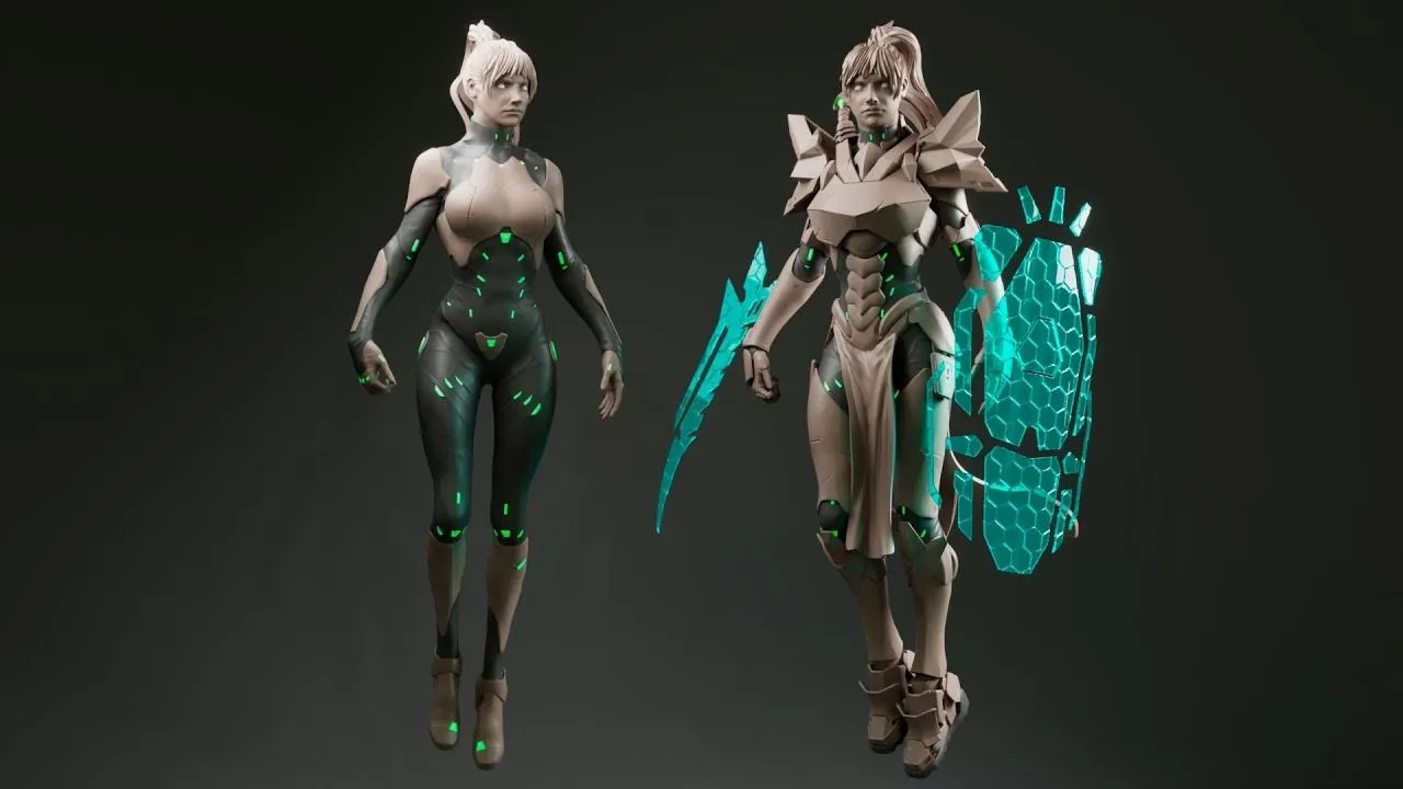ZBrush与Maya科幻女士兵角色雕刻建模制作视频教程