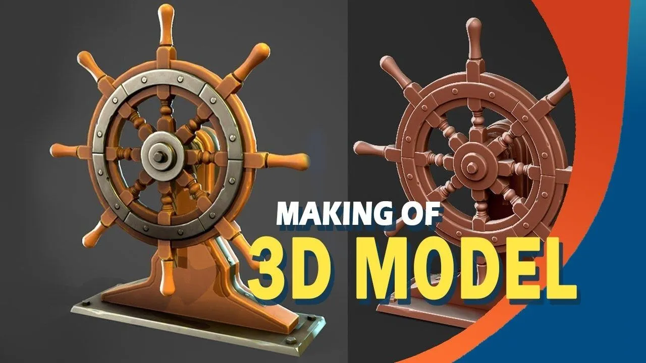 Maya Zbrush与Substance Painter船舵船轮实例制作视频教程