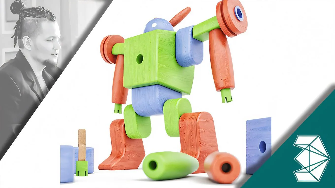 3dsmax积木机器人玩具建模制作视频教程 中文字幕