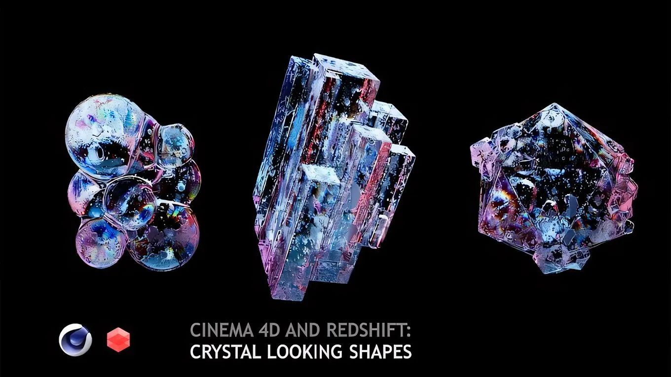 Cinema 4D与Redshift水晶形状物体实例制作视频教程