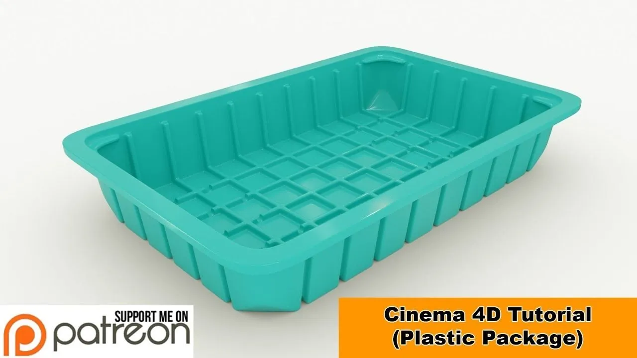 C4D塑料盒模型制作视频教程 Plastic Package Cinema 4D Tutorial
