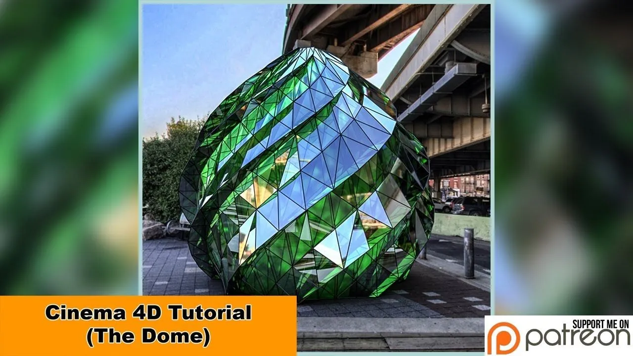 C4D螺旋异形玻璃建筑造型制作视频教程 The Dome Cinema 4D Tutorial