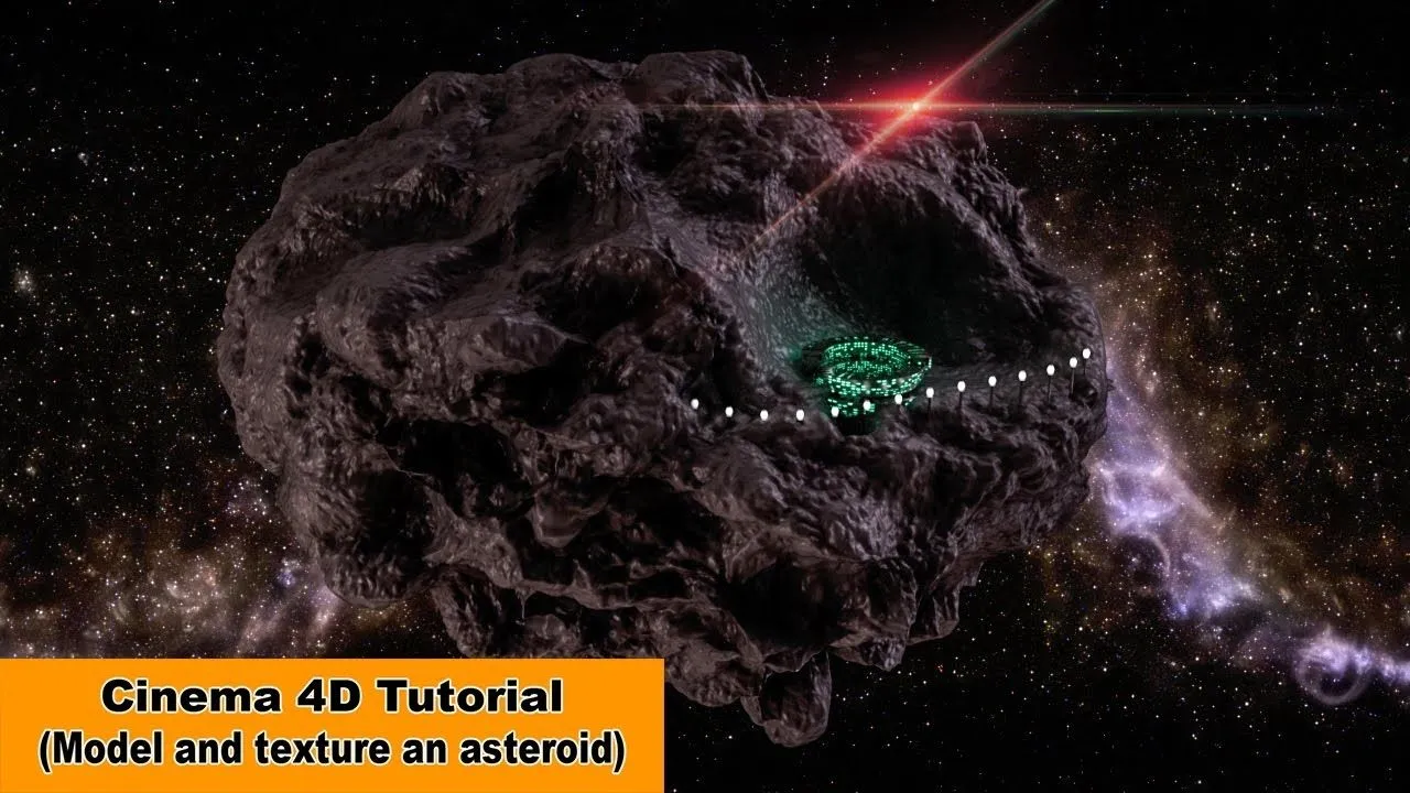 C4D小行星建模建模材质渲染视频教程 Asteroid modeling Cinema 4D Tutorial