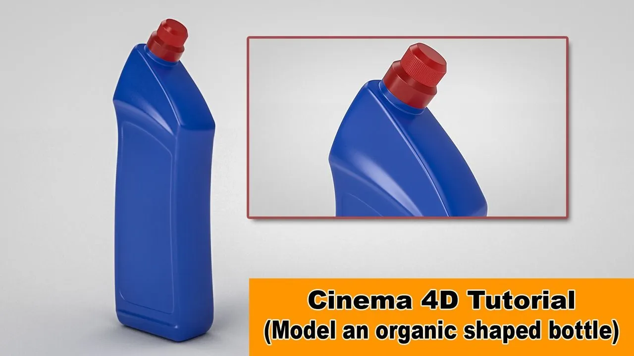 C4D塑料瓶建模材质渲染视频教程 Model an organic shaped Bottle Cinema 4D Tutorial
