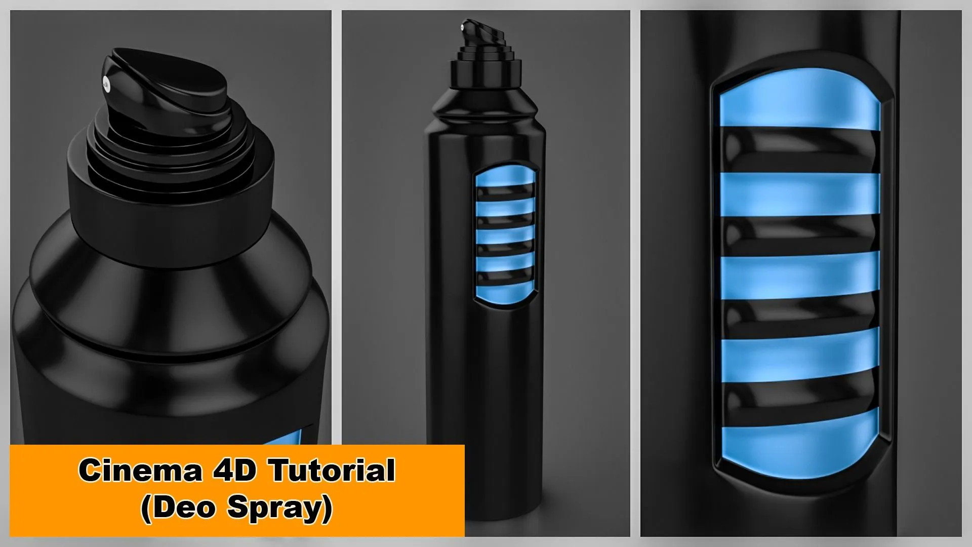 C4D迪奥喷雾瓶建模材质渲染视频教程 Deo Spray Can modeling Cinema 4D Tutorial