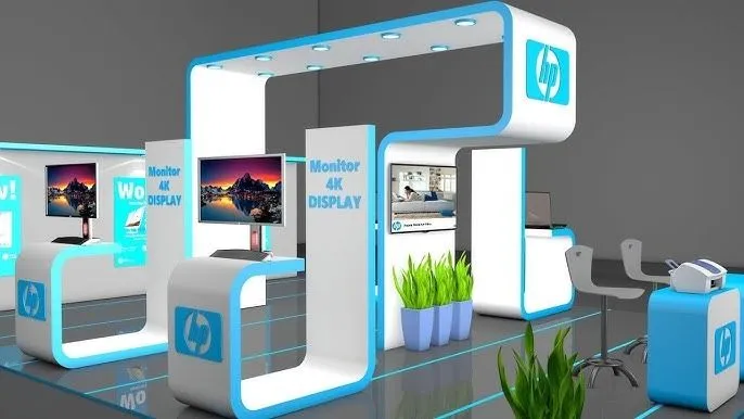 C4D惠普展厅展馆建模材质渲染视频教程 附工程文件 How to Create an Exhibition Stand