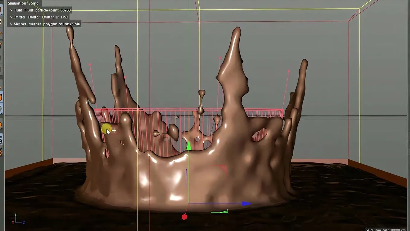 C4D巧克力水花制作视频教程 附工程文件 Chocolate spray Cinema 4D Tutorial