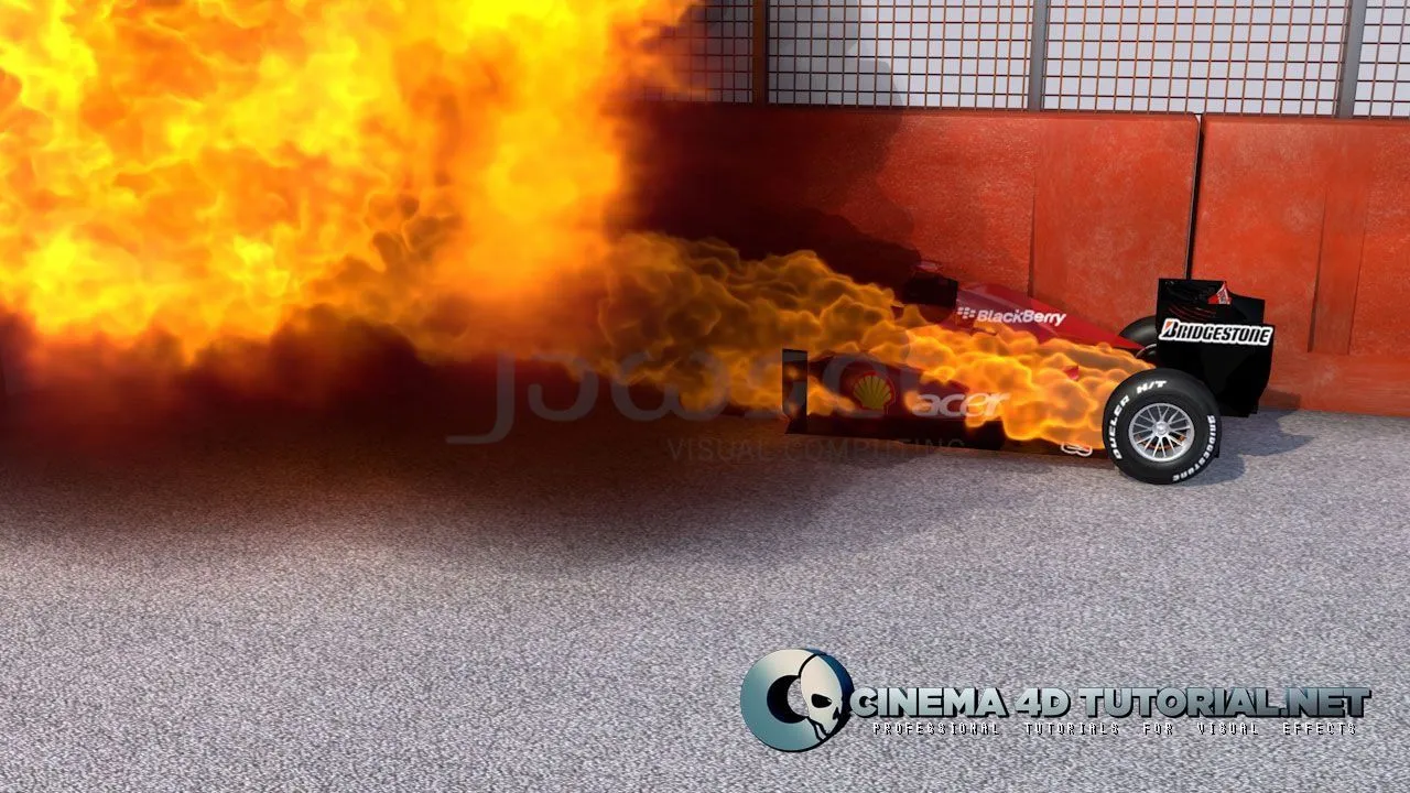 C4D制作F1赛车碰撞视频教程 Cinema 4D Tutorial.Net F1 car collision Cinema 4D Tutorials