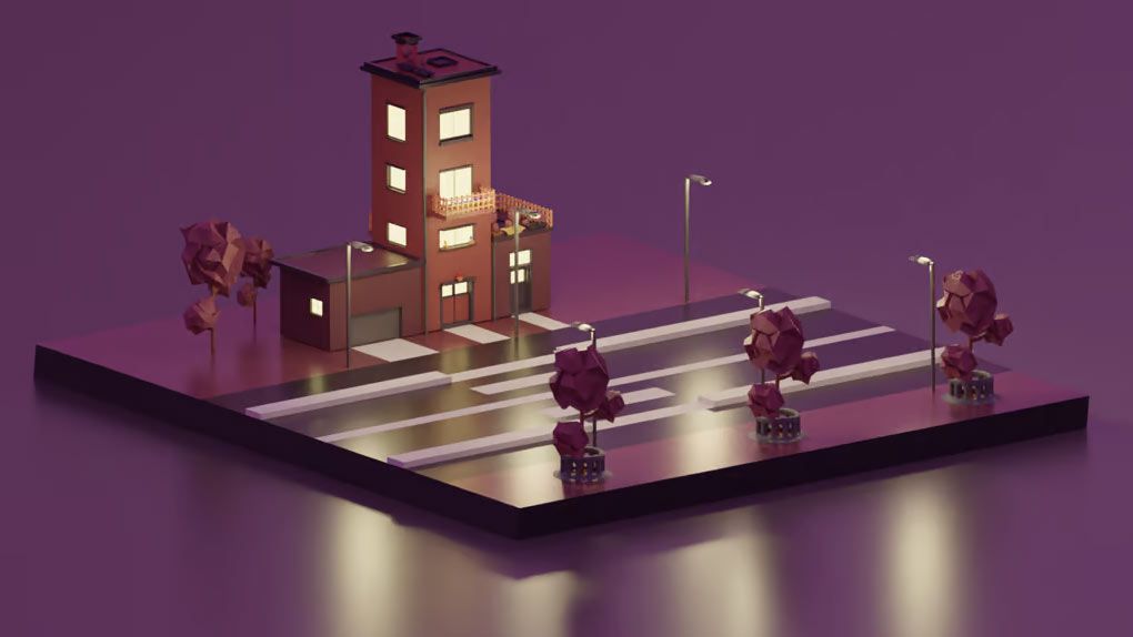 Blender建筑物细节等距建模视频教程 Low-Poly Isometric Modeling In Blender