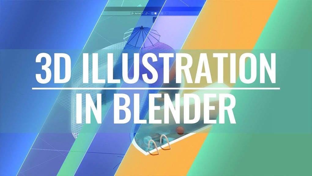 Blender 3D场景制作成2D插画技术工作流程视频教程 3D Illustration in Blender