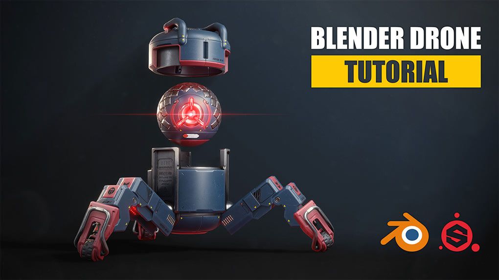 Blender科幻游戏机器人完整制作工作流程视频教程 Learn Blender & Substance Painter