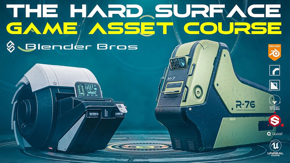 Blender游戏资产硬表面建模工作流程视频教程 Hard Surface Game Asset Course