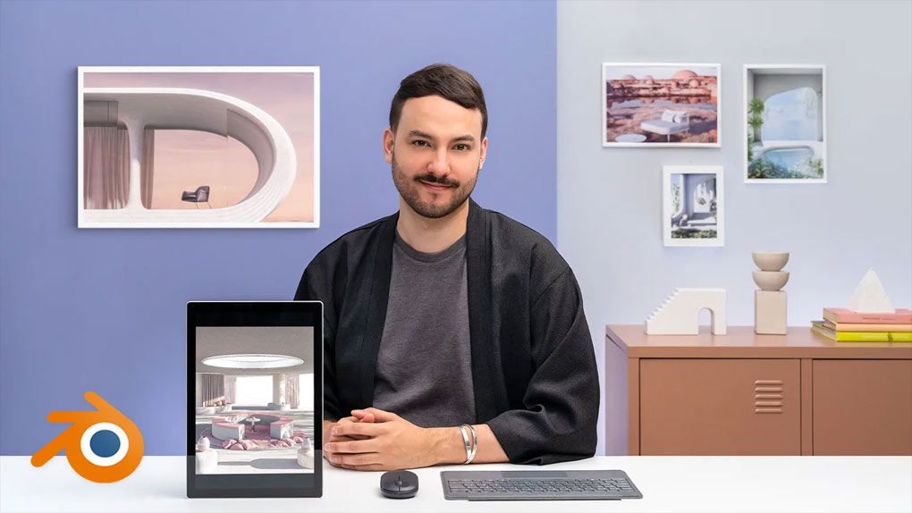 Blender超现实建筑可视化设计训练视频教程 中文字幕 Interior ArchViz: Create Surreal 3D Designs with Blender