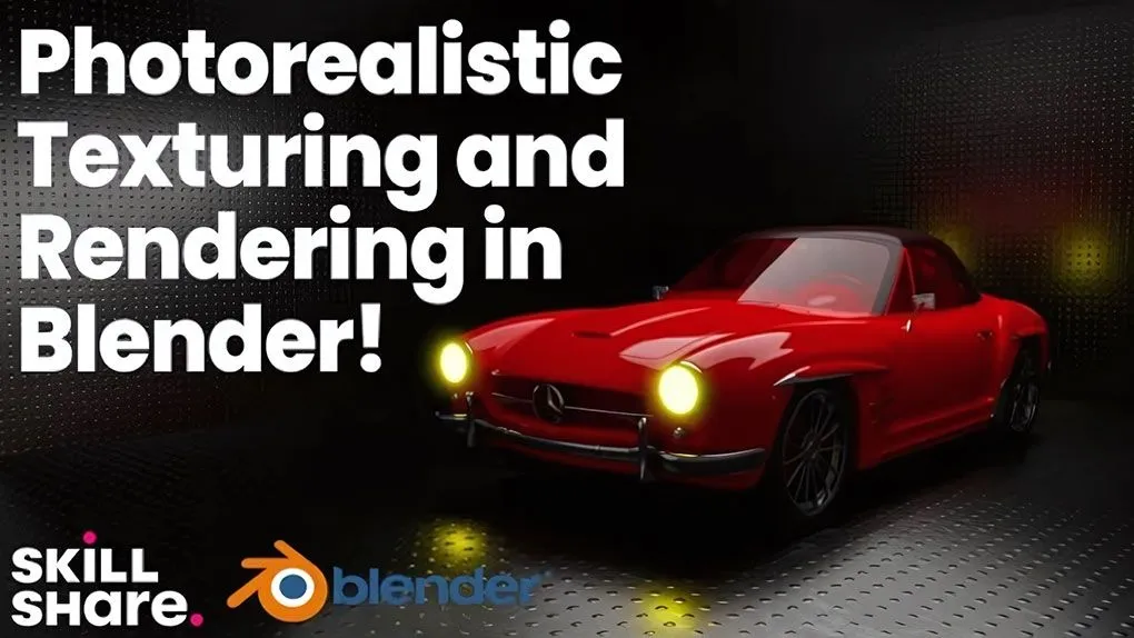 Blender汽车纹理照明渲染技术训练视频教程 Blender 3D - Hyper Realistic Texturing, Lighting and Rendering a Car
