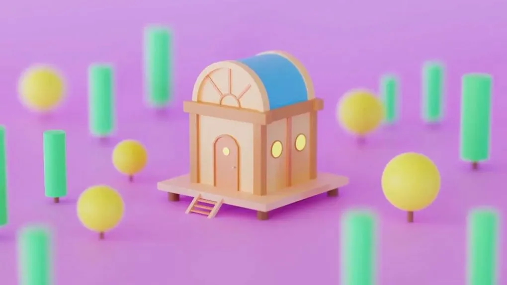 Blender卡通森林小屋实例制作视频教程 Blender 3D Easy Cartoon Home in the Woods