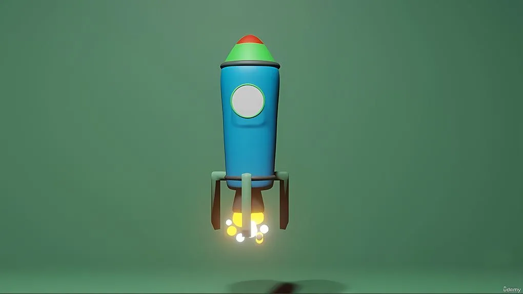 Blender制作NFT数字艺术资产视频教程 中文字幕 Designing 3D Rocket asset for NFT or METAVERSE technologies with Blender