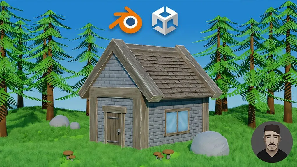 Blender游戏资产3D模型与纹理实例制作视频教程 Unity Game Asset Creation in Blender: Textured 3D Models