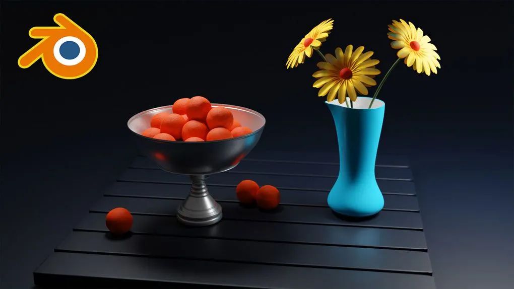 Blender静物场景实例制作训练视频教程 中文字幕 Create a still life scene in Blender