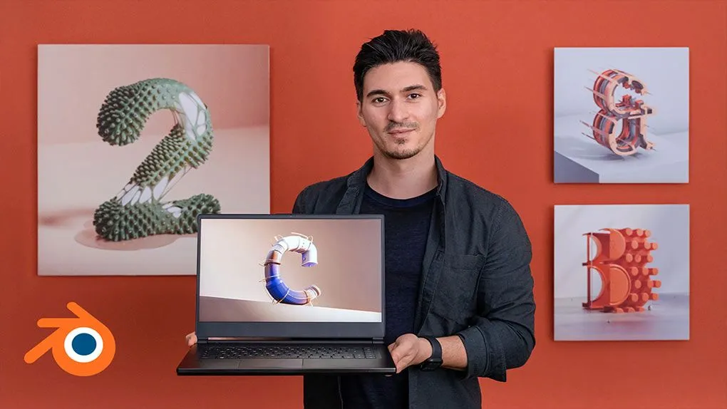Blender 3D字母数字原创概念艺术设计视频课程 3D Typography with Blender: Design Original Letters