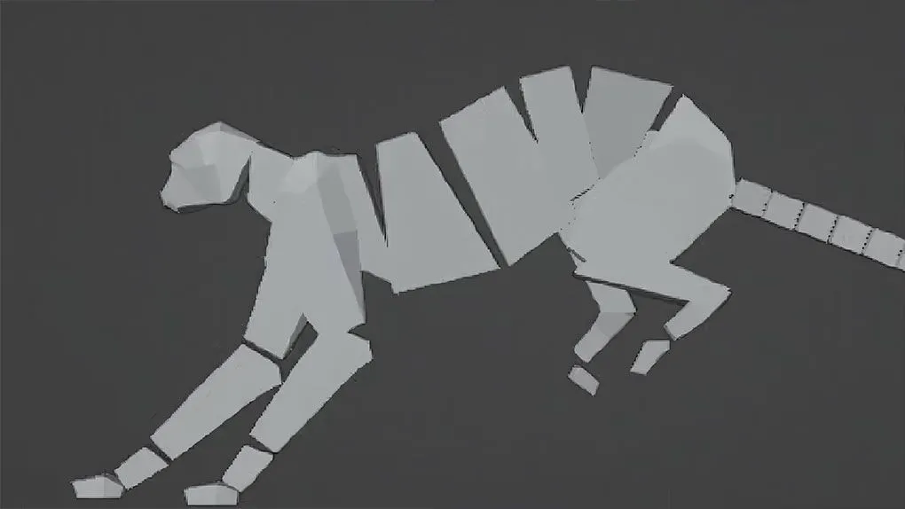 Blender猎豹骨骼绑定动画实例制作视频教程 block cheetah(time-lapse) blender rigging, animation