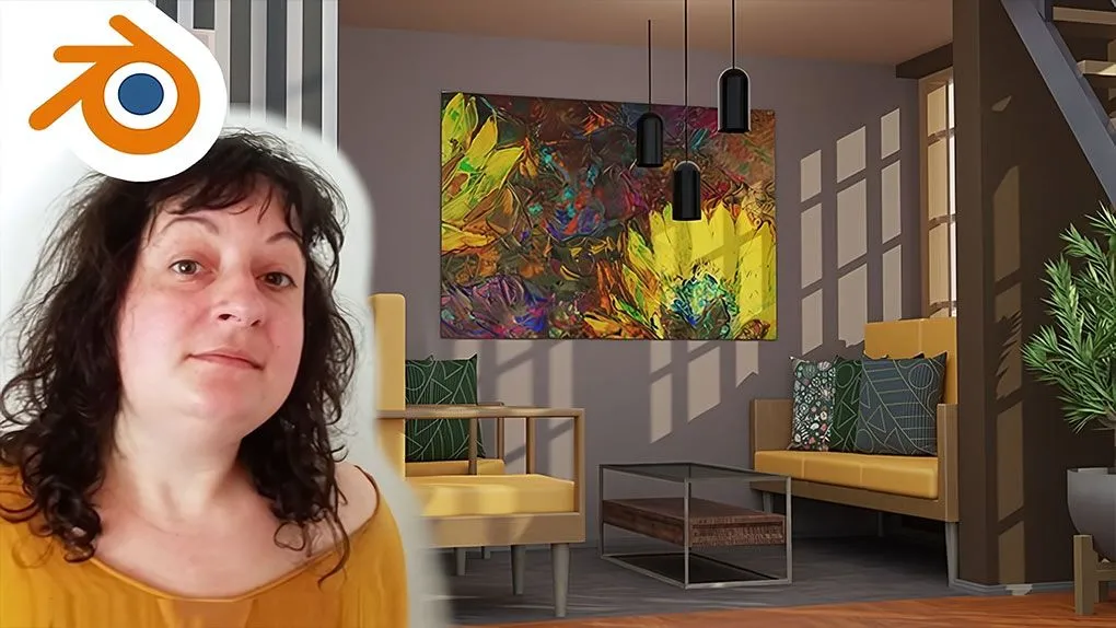 Blender公寓室内设计建模贴图完整制作视频教程 中文字幕 Create stunning Studio Apartment with Blender 3D