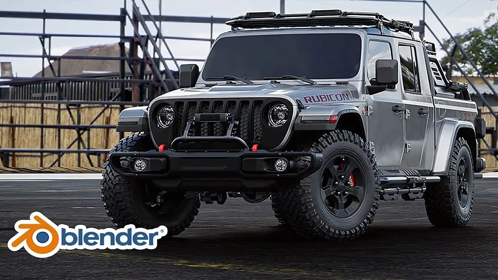 Blender逼真吉普车完整制作流程视频教程 BLENDER: Creating Jeep Gladiator Rubicon from A to Z