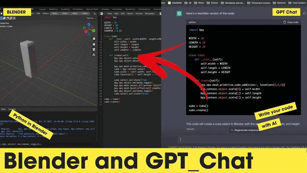 借助ChatGPT Python代码学习Blender 3D基础知识视频教程 Take Your Blender Projects to the Next Level with Python and GPT Chat