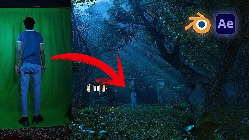Blender绿幕抠像逼真3D环境场景制作视频教程 Mastering Realistic 3D Environment in Blender & Green Screen