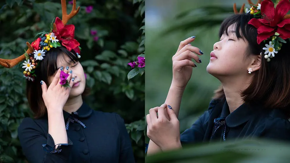 10张美女森林系外拍人像写真摄影原片RAW原片素材