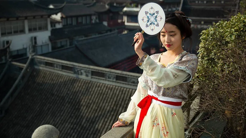 13张美女模特中国风古装汉服外拍人像写真摄影原片RAW原片素材