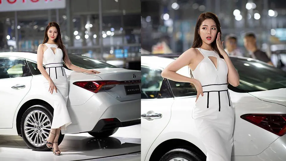 6张原片国内美女模特人像车展写真摄影原片RAW原片素材