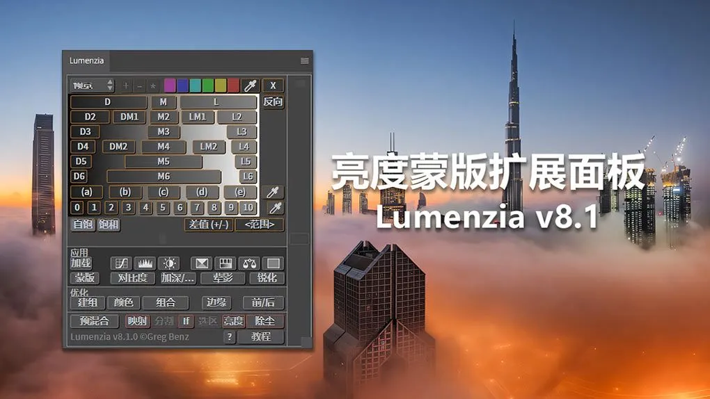 PS亮度蒙版扩展面板插件 Lumenzia V8.1汉化版