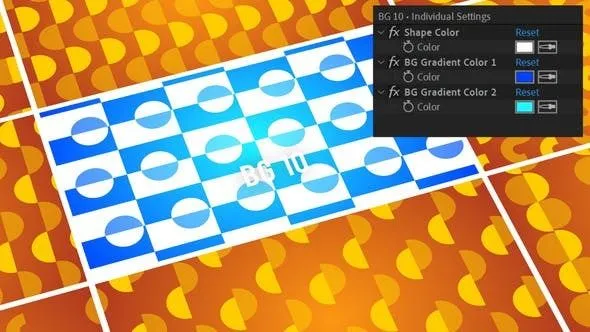 各种隐藏蒙版和几何图形展示10 个抽象动画图案背景-AE模板 Shy Circles - Abstract Background Loops