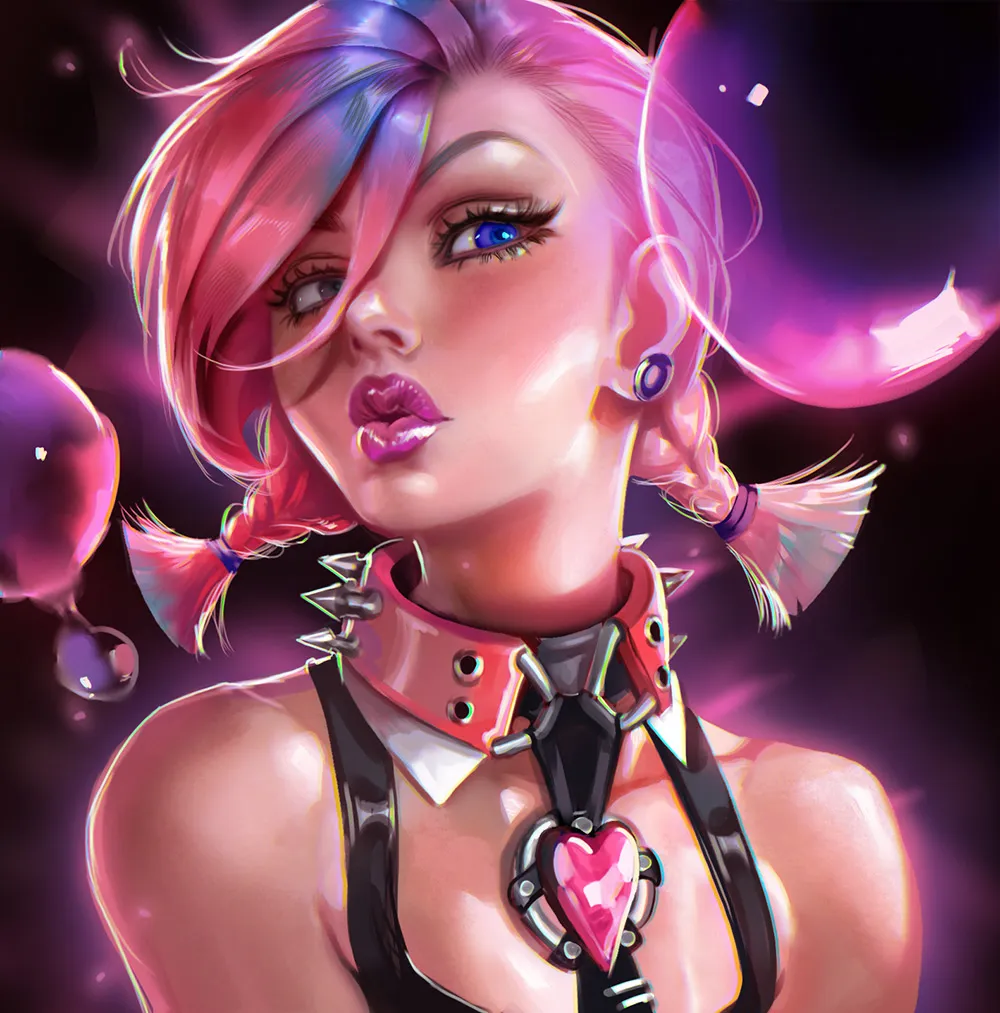 粉红女郎手绘艺术训练视频教程 Gumroad Pink Kiss Step by Step Tutorial