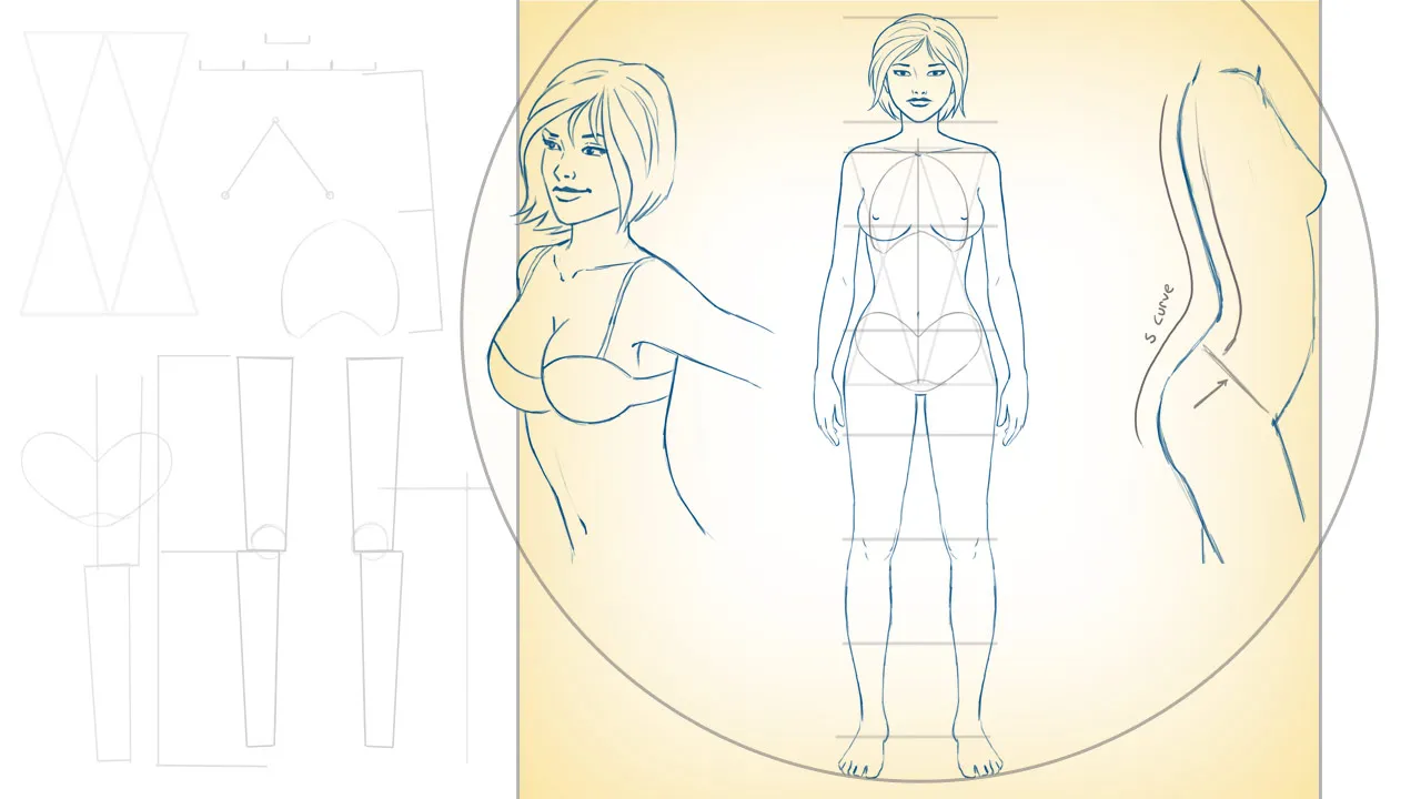 Photoshop女性解剖结构绘画视频教程 Drawing Female Proportions and Surface Anatomy