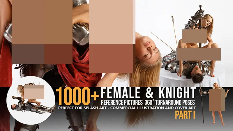1000张女性骑士角色战斗姿势造型高清参考图合集